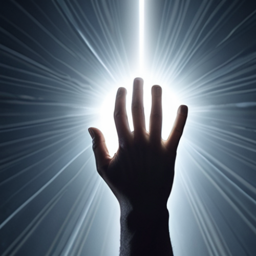 Home 4 **A person reaching out from darkness (representing addiction) towards a bright light shining from above (representing God/faith).** (This visualizes the journey from addiction to faith and hope).