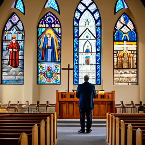 **

"A professional, modest pastor giving a sermon in a bright, modern church. The congregation is diverse and attentive, all fully clothed in appropriate attire. Sunlight streams through stained-glass windows. Safe for work, appropriate content, family-friendly, perfect anatomy, natural proportions, professional photography, high quality."

**