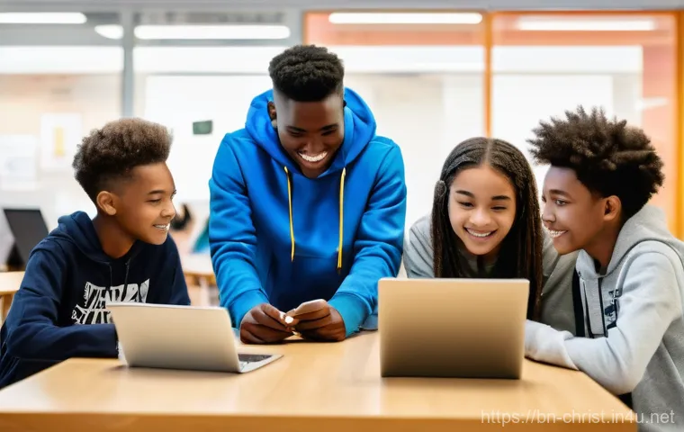 기독교와 교육 - **"A vibrant, sunlit modern classroom in a Christian school, where a diverse group of elementary-age... 기독교와 교육 - **"A vibrant, sunlit modern classroom in a Christian school, where a diverse group of elementary-age...