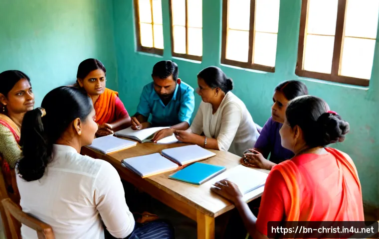 기독교와 훈련 프로그램 - Photorealistic Christian training workshop in Bangladesh, diverse Bengali adults seated in a bright ...